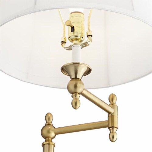 Pacific Coast Lighting Hemford 65  Swing Arm Metal Floor Lamp in Brass Perspective: bottom