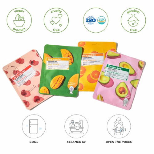 Pick Up & Go 80 Sheets Refreshing Cherry Facial Sheet Mask Perspective: bottom