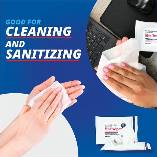Mediwiper Gentle Hand Sanitizer Wipes (50 Wipes, 10ct x5pks) Perspective: bottom
