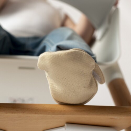 Goumikids Soft Organic Stay On Adjustable Baby Infant Booties, 3-6M Soybean Perspective: bottom
