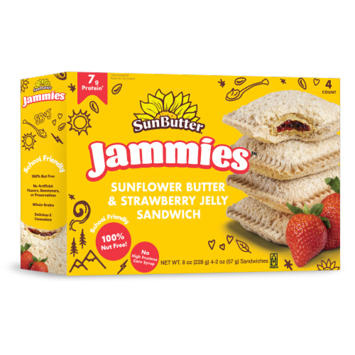 SunButter® Jammies™ Sunflower Butter & Strawberry Jelly Sandwiches Perspective: bottom