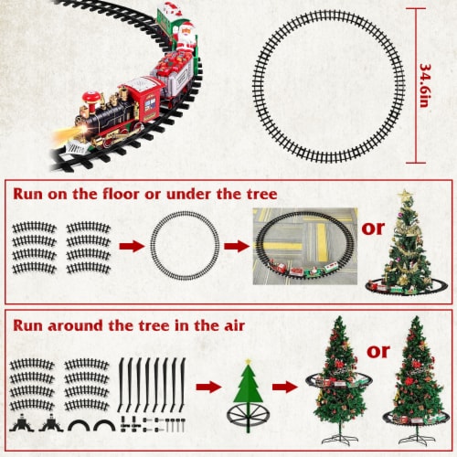 Electric Steam Train Set Christmas Toy Battery Operated With Sound Light Multi Color 23In 1 unit Gerbes Super Markets