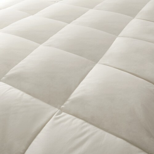 3-Inch Mattress Topper Pillowtop Feather Bed White Goose Feather Cotton Fabric Perspective: bottom