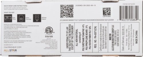 Sharper Image Calming Heat™ Back Wrap Perspective: bottom
