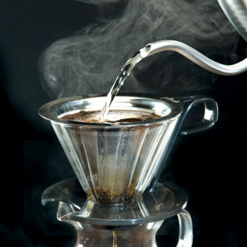 Primula Pour-Over Coffee Maker - Silver Perspective: bottom