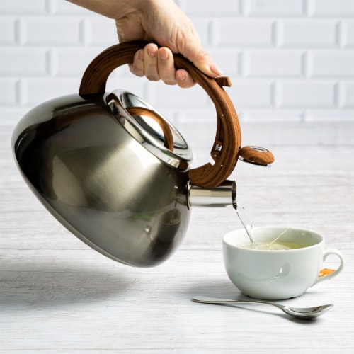 Primula Avalon Whistling Gunmetal Kettle with Wood Handle Perspective: bottom