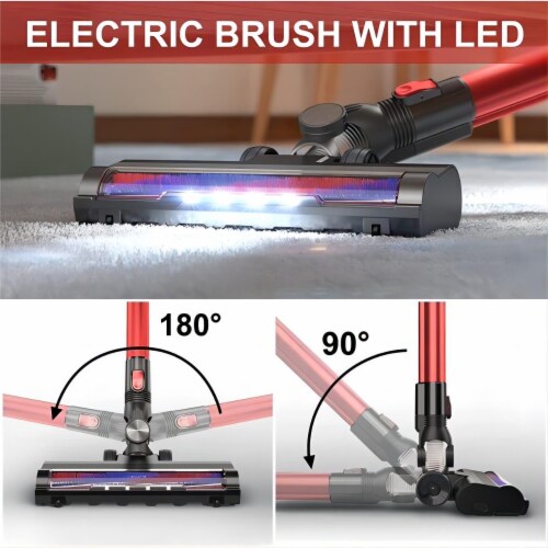 SUGIFT Cordless Stick Vacuum Cleaner Rechargeable,12KPa Cyclone Vacuum with HEPA Filter Perspective: bottom