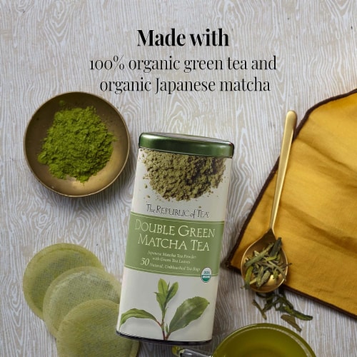 The Republic of Tea® Double Green Matcha Tea Bags Perspective: bottom