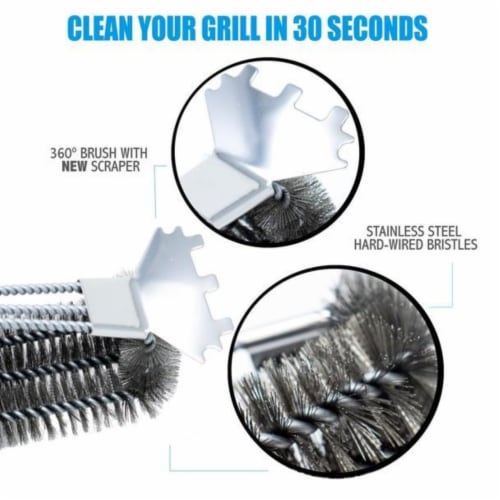 KONA Safe/Clean Bristle-Free Grill Brush WITH Speed/Scrape Scraper