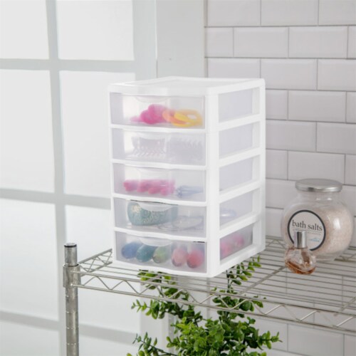 Mini Plastic Drawer Storage - 5 Drawer Drawer Storage Organizer Plastic  Storage Bins Containers with Drawers Space Saving Plastic Drawers Organizer