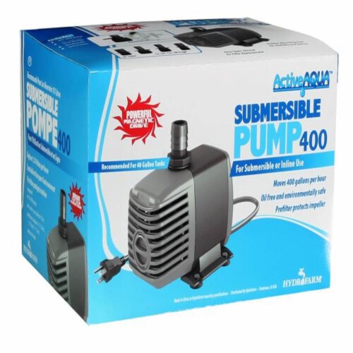 Hydrofarm AAPW400 Active Aqua 400 GPH Submersible Aquarium Water Pump