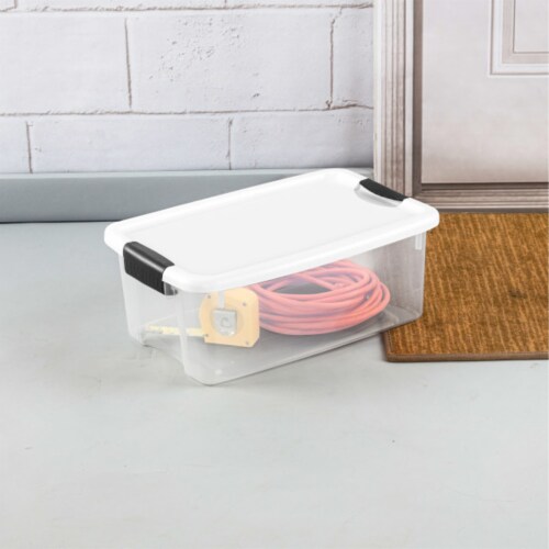 Sterilite Deep Plastic Stackable Storage Bin w/ Clear Latch Lid