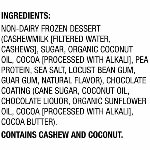 So Delicious Dairy Free Dipped Double Chocolate Delight Cashew Milk Frozen Dessert Bar Packet Perspective: bottom