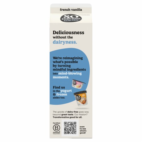 So Delicious Dairy Free French Vanilla Coconut Milk Coffee Creamer Perspective: bottom