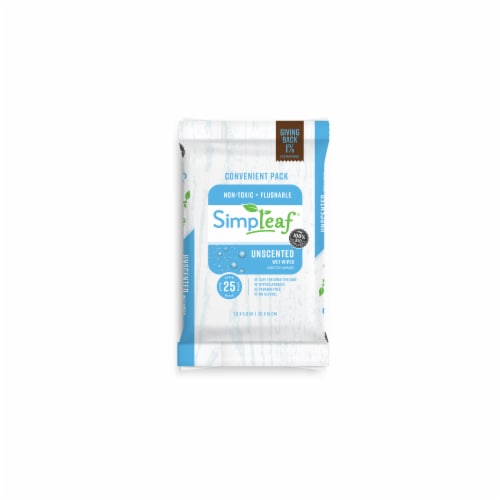 Unscented Flushable Wipes, 25 count, 6 Pack Perspective: bottom