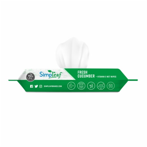 Simpleaf Cucumber Flushable Wipes 25 count, 6 packs Perspective: bottom