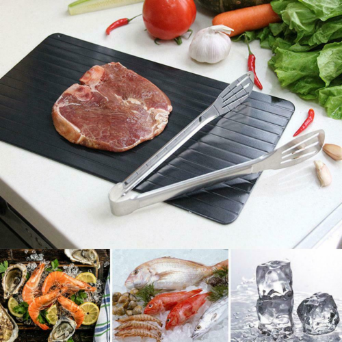 Fast Defrost Tray Fast Thaw Frozen Food Meat Fruit Quick Defrosting Plate Board Defrost Tray Perspective: bottom