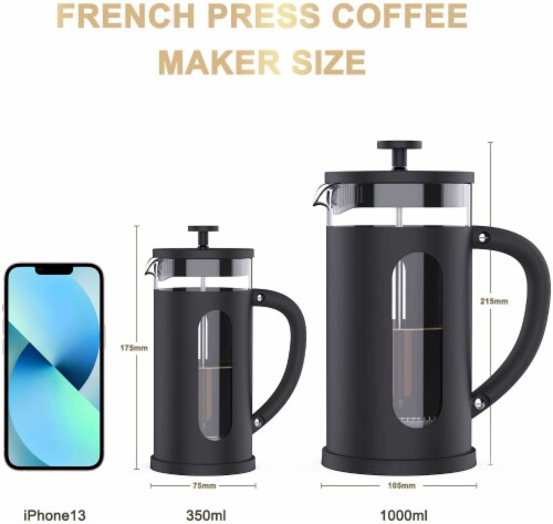 RAINBEAN Mini French Press 12 oz, Small French Press Coffee Maker 1000 ml,  1 Pack - Dillons Food Stores