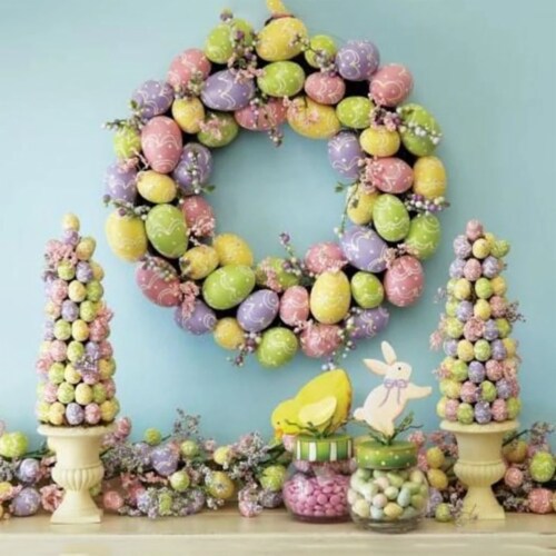 DIY Craft 20pcs Foam Easter Eggs - 2x3cm/0.8x1.2 Inch Painted Pigeon Bird Eggs - Happy Easter Perspective: bottom