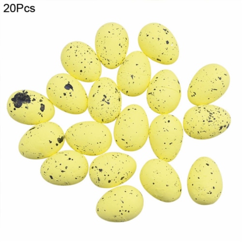 DIY Craft 20pcs Foam Easter Eggs - 3x4cm/1.2x1.6 Inch Painted Pigeon Bird Eggs - Happy Easter Perspective: bottom