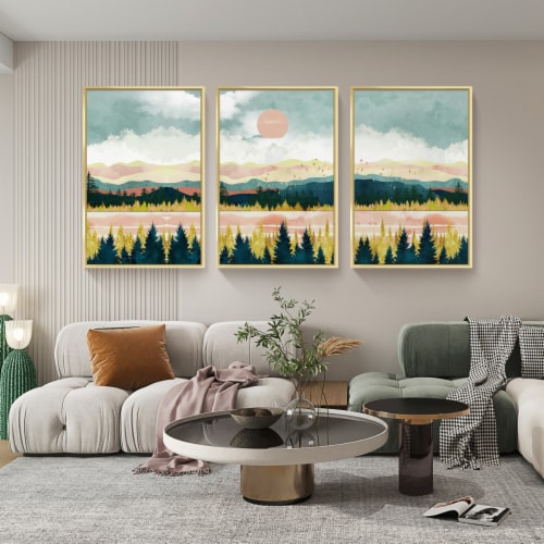 Framed Canvas Wall Paintings - Ukiyo-e - Aesthetic Prints for Living Room  Bedroom Office, 3 Panel Set - Ralphs