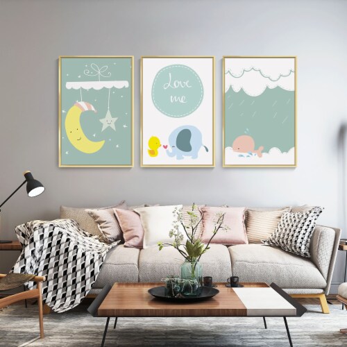 Framed Canvas Wall Paintings - Kids Canvas - Aesthetic Prints for Living Room Bedroom Office Perspective: bottom