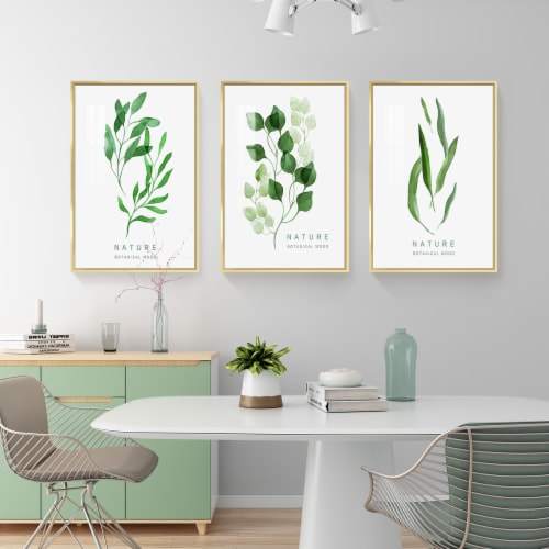 Framed Canvas Wall Paintings - Nature botanical Mood 3 - Aesthetic Prints for Interior Décor Perspective: bottom
