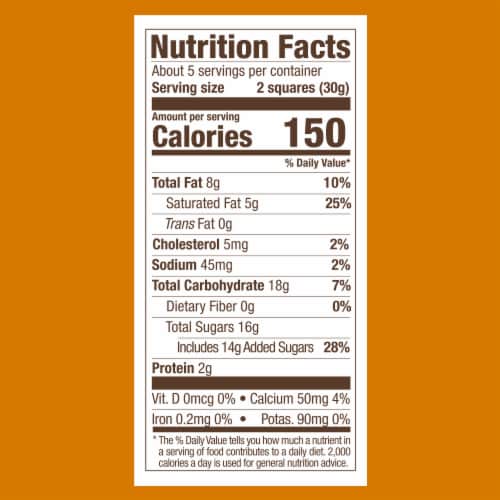 Ghirardelli® Milk Chocolate with Caramel Filling Squares Holiday Candy Perspective: bottom