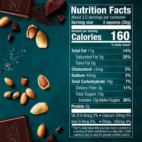 Ghirardelli® Sea Salt Almond Intense Dark Chocolate Squares Perspective: bottom
