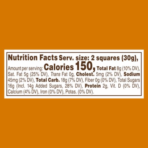 Ghirardelli® Milk Chocolate Caramel Squares Candy Bag Perspective: bottom