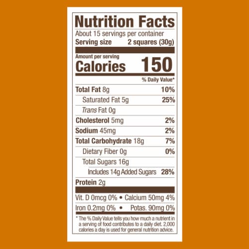 Ghirardelli® Milk Chocolate Caramel Squares Perspective: bottom