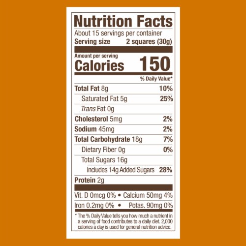 Ghirardelli® Milk Chocolate Caramel Squares Perspective: bottom