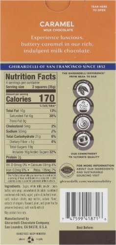 Ghirardelli® Caramel Milk Chocolate Squares Perspective: bottom