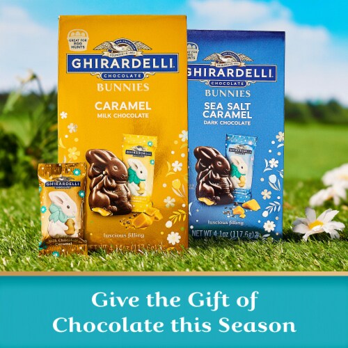 Ghirardelli® Milk Chocolate Caramel Bunnies Perspective: bottom