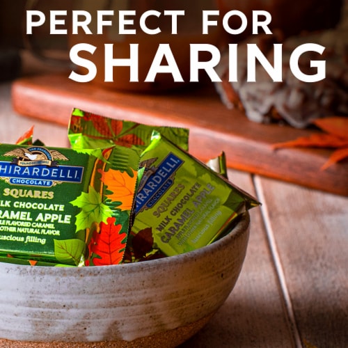 Ghirardelli® Milk Chocolate Caramel Apple Squares Halloween Candy Perspective: bottom