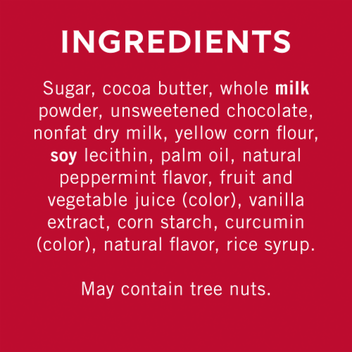 Ghirardelli® Peppermint Bark Squares Candy Bag Perspective: bottom
