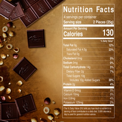 Ghirardelli® Intense Dark Hazelnut Heaven Chocolate Bar Perspective: bottom