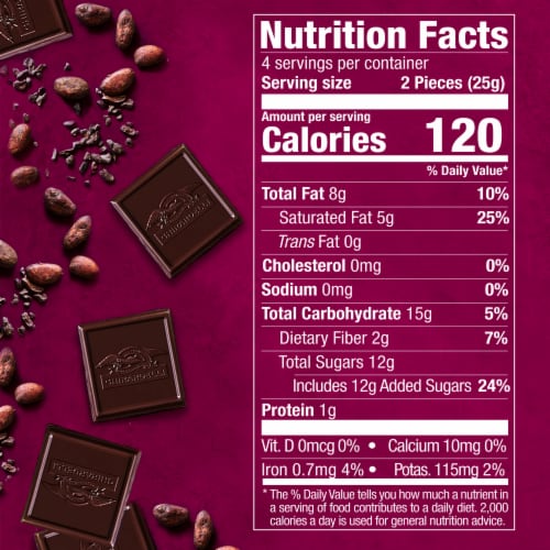 Ghirardelli® Intense Dark Raspberry Radiance Chocolate Candy Squares Perspective: bottom