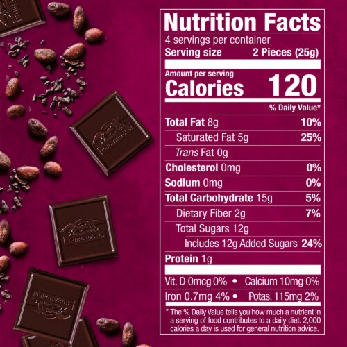 Ghirardelli® Intense Dark Raspberry Radiance Chocolate Candy Squares Perspective: bottom