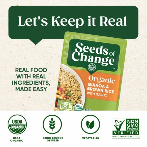 Seeds of Change™ Organic Quinoa & Brown Rice with Garlic Rice Perspective: bottom