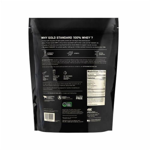 Optimum Nutrition Gold Standard Whey Vanilla Ice Cream Protein Powder Perspective: bottom
