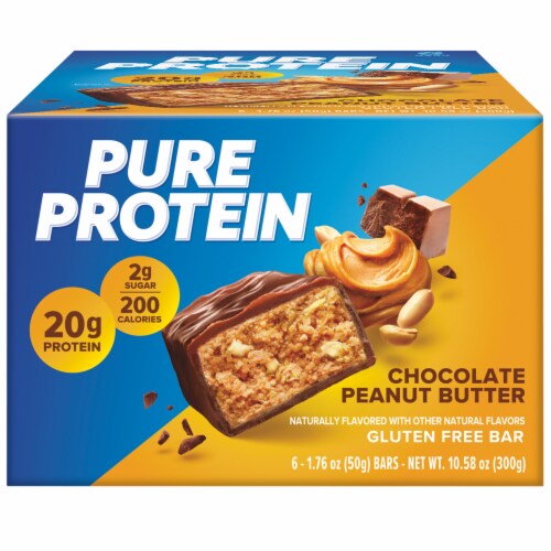 Pure Protein Chocolate Peanut Butter Protein Bars Perspective: bottom