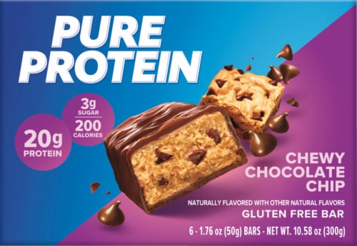Pure Protein® Chewy Chocolate Chip Gluten-Free Protein Bars Perspective: bottom