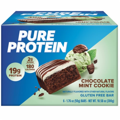Pure Protein Chocolate Mint Cookie Protein Bars Perspective: bottom