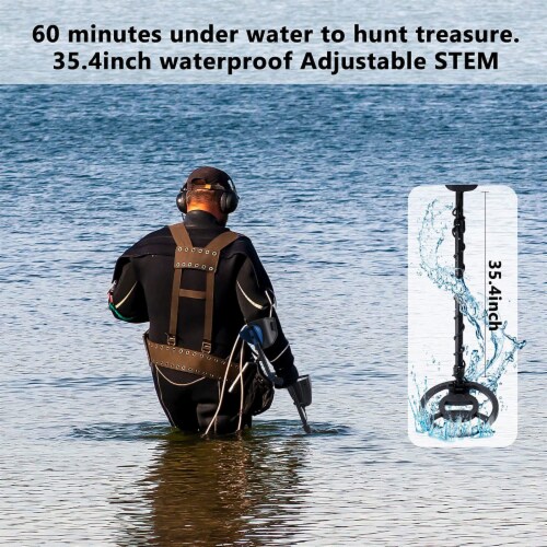 KentokTool Metal Detector with 3 Operating Modes, Waterproof Coil, & LCD Display Perspective: bottom