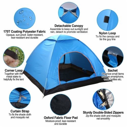 4 Persons Waterproof Pop Up Camping Tent 1 Set King Soopers