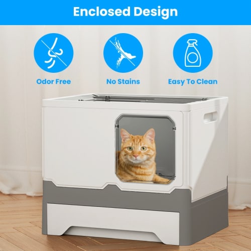 Edge Collections Foldable Cat Litter Box With Lid Cat Toilet Tray 1 Ct Pick n Save