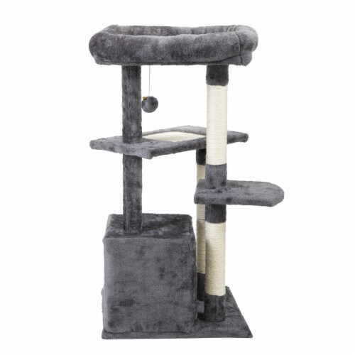 FX070 - Double Level Cat Tree - House Furniture Kittens Activity Tower Pet Play House Perspective: bottom