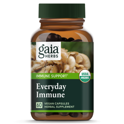 Gaia® Herbs Mushrooms & Herbs Everyday Immune Capsules Perspective: bottom