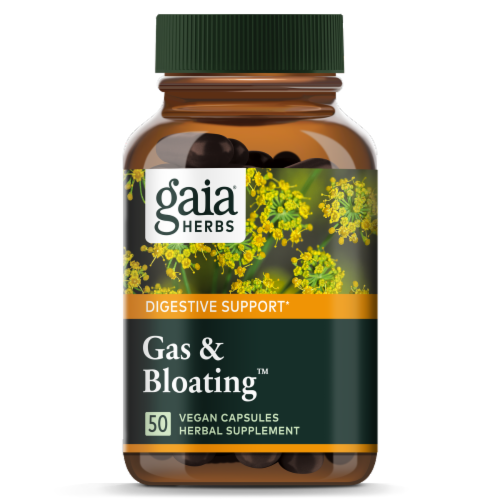 Gaia® Herbs Gas & Bloating Rapid Relief Capsules Perspective: bottom